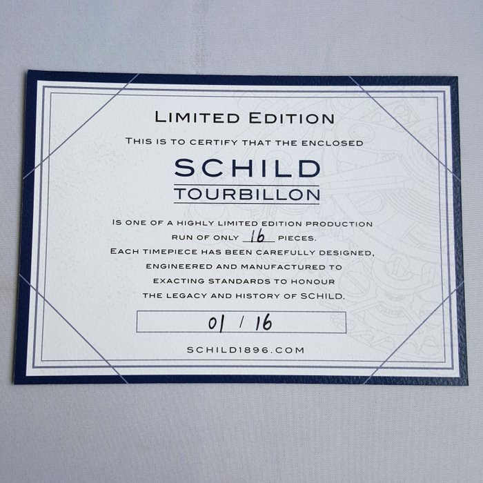 Schild - TOURBILLON - Limited Edition nr * 1 - 16 * - Tiffany Edition - Mercury - Unique - Mænd - Ny