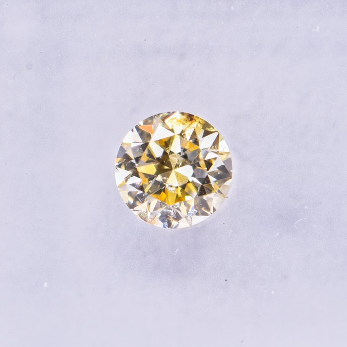 Ingen mindstepris - 1 pcs Diamant  (Naturfarvet)  - 0.32 ct - Rund - Fancy Brunlig, Orange nuance Gul - SI2 - International Gemological Institute (IGI)