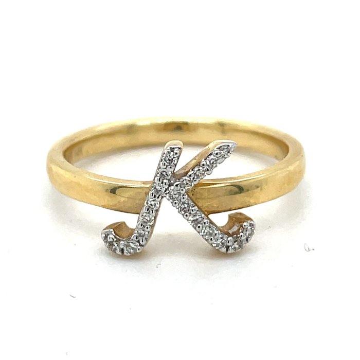 Ring - 14 karat Gulguld Diamant (Natur)