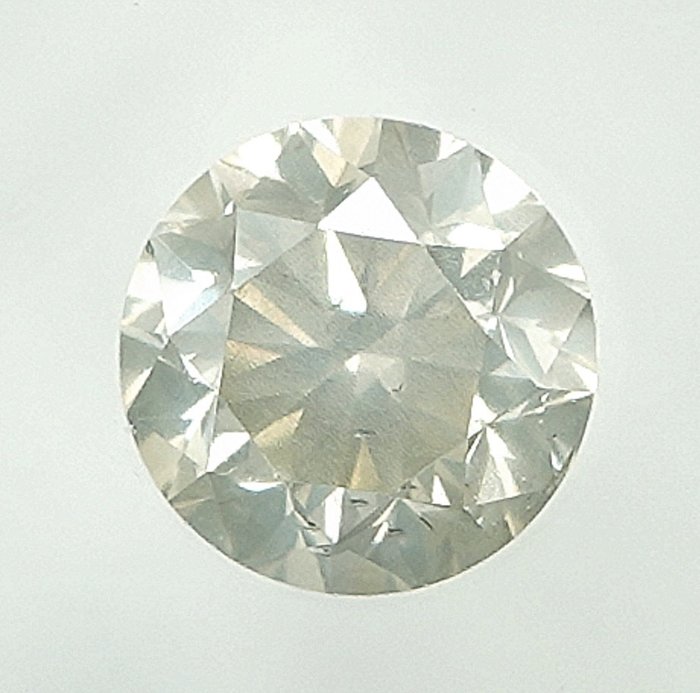 1 pcs Diamant  (Naturfarvet)  - 0.50 ct - Light Grålig Gul - I1 - Gem Report Antwerp (GRA)