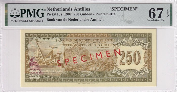 Hollandske Antiller. - 250 Gulden - 1967 - Specimen - Pick 13s