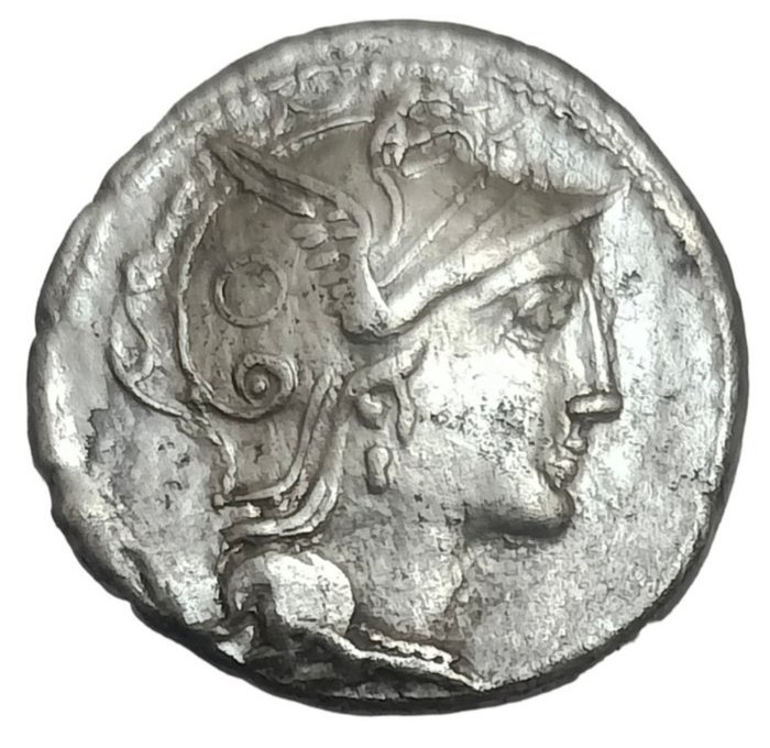 Romerska republiken C Claudius Pulcher 110-109 fKr Denarius