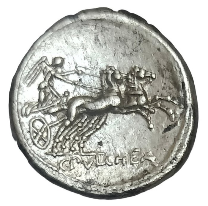 Romerska republiken C Claudius Pulcher 110-109 fKr Denarius