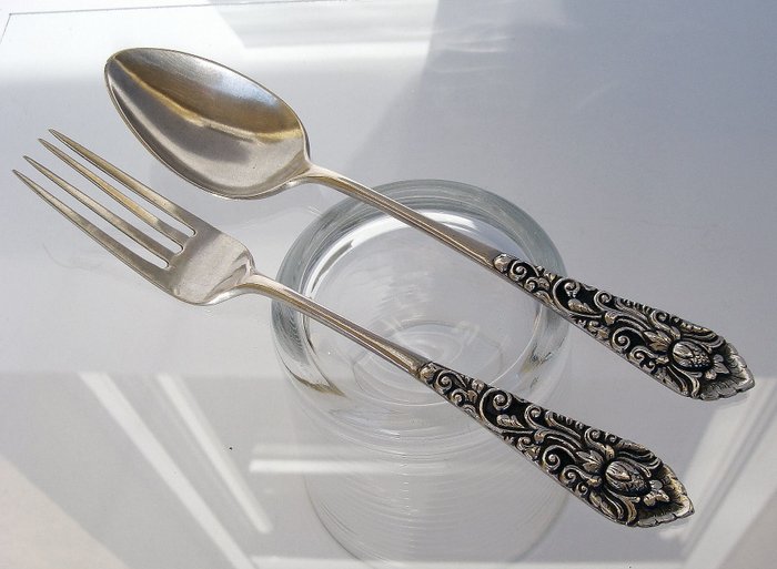 Lot of Ornate Silverware - Bestik sæt - 800 sølv