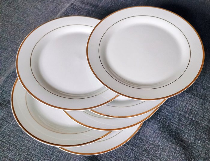 Laveno - Richard Ginori - Bordservice til 6 (6) - Guld, Porcelæn - Bordo Oro