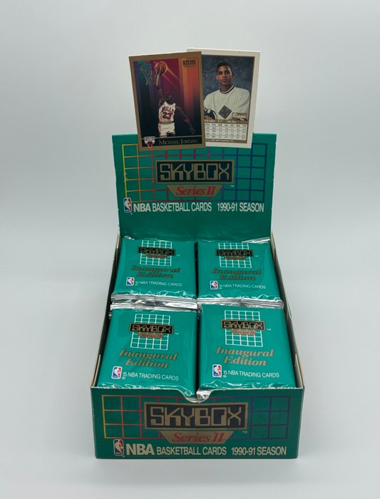 1990/91 Skybox NBA Basketball Cards Inaugural Edition Series II - 10 Pack - Næsten så god som ny (NM)