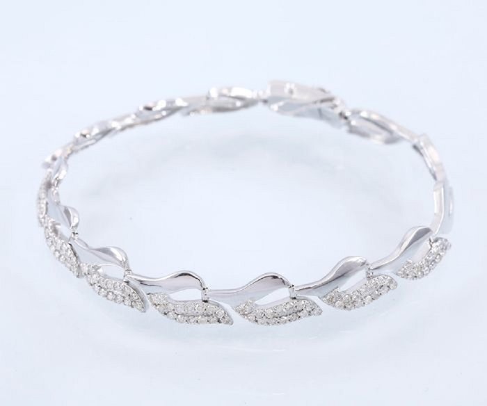 Armbånd - 14 karat Hvidguld -  276ct tw Diamant (Natur) - Bladforbundet armbånd