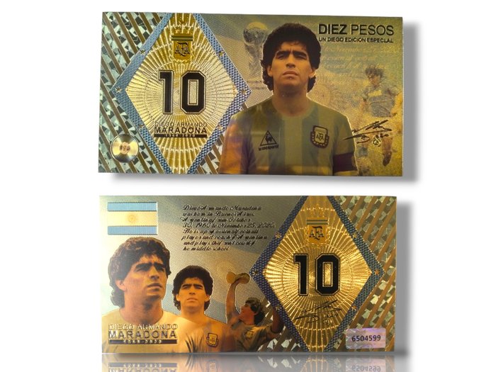 2022 - Gold Banknotes - Diego Maradona  Lionel Messi - 1 Mixed collection