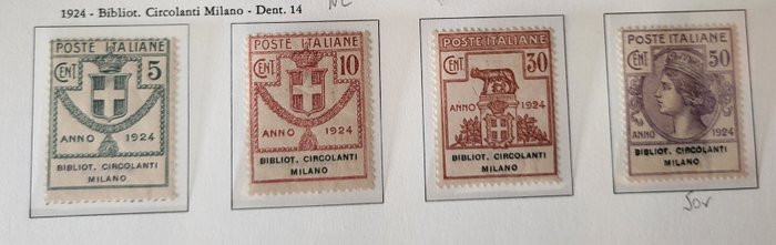 Italien Kongerige  - 1924 halvstatslige organer, cirkulerende biblioteker i Milano, Sorani, fremragende kvalitet, katalog