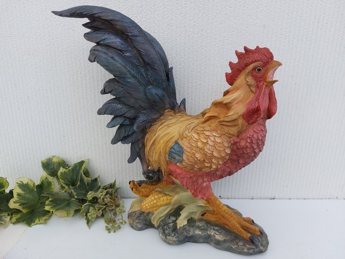 Statue, Beautiful sculpture of a rooster - 38 cm - polyresin