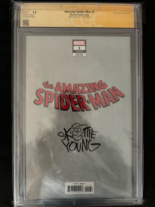 Amazing Spider-Man 1 - Signed by Young, Romita, Wells - 1 Signed graded comic - Første udgave - 2022 - CGC 9.8