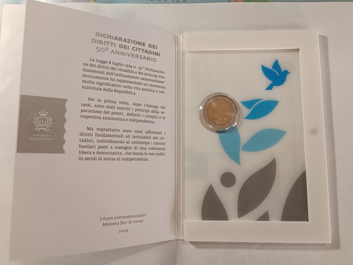 San Marino. 2 Euro 2024 "Dichiarazione dei Diritti dei Cittadini"  (Ingen mindstepris)