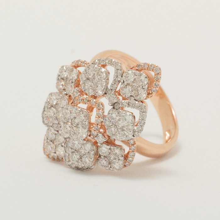 Statement-ring - 14 karat Hvidguld -  1.85ct. tw. Diamant (Natur) - Bryllupscocktailring