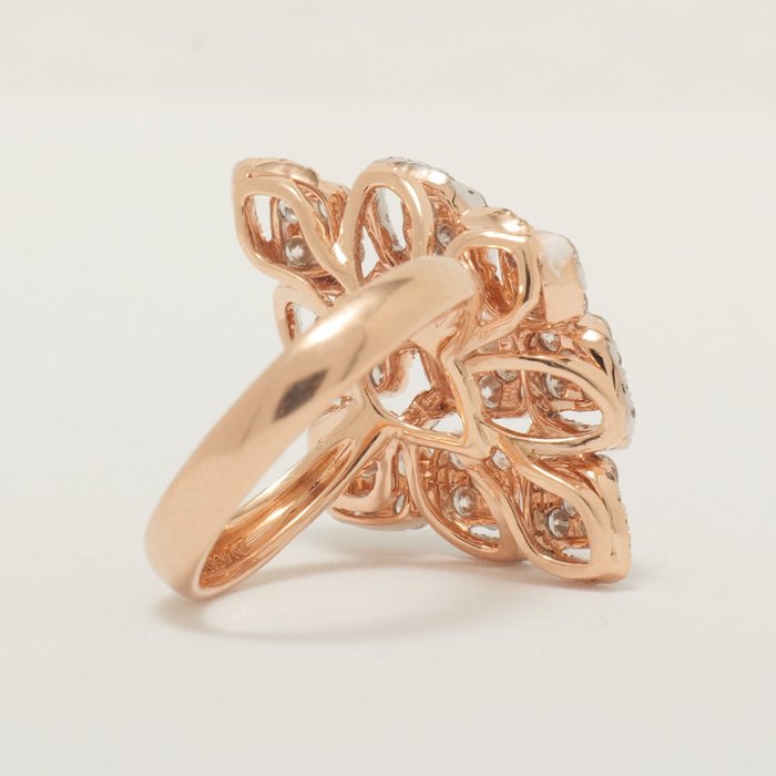 Statement-ring - 14 karat Hvidguld -  1.85ct. tw. Diamant (Natur) - Bryllupscocktailring