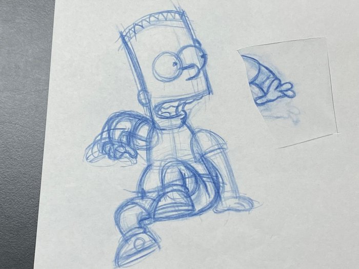 The Simpsons - 1 Original animationstegning af Bart Simpson