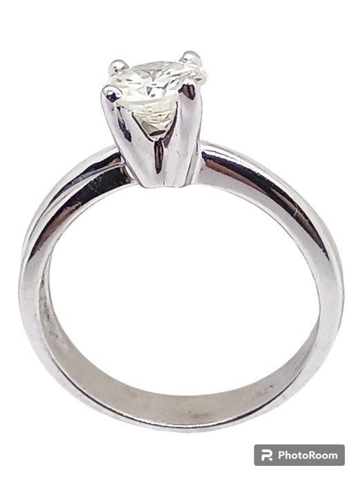 Forlovelsesring - 18 kraat Hvidguld -  1.04ct. tw. Diamant (Natur)