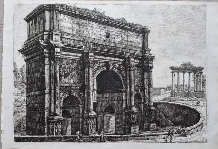 Luigi Rossini (1790–1857) - Veduta dell'Arco di Settimio Severo - Roma