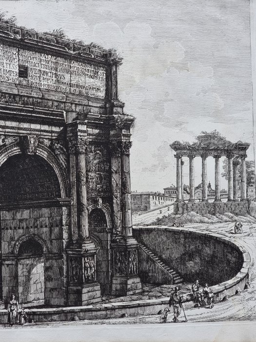 Luigi Rossini (1790–1857) - Veduta dell'Arco di Settimio Severo - Roma