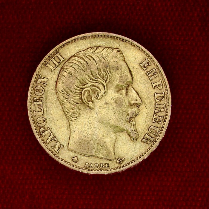 645 grams - Guld 900 - 20 Francs Napoleon III - Præget bar