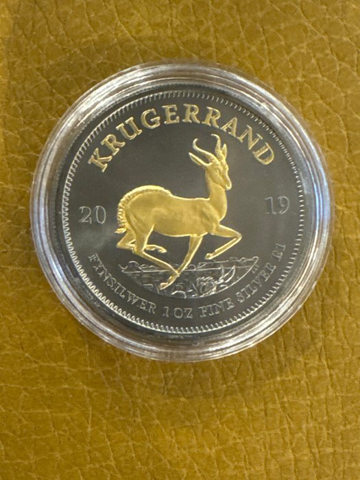 Sydafrika. 1 Rand 2019 "Springbock - Black Ruthenium Gold Gilded ", 1 Oz (.999)  (Ingen mindstepris)