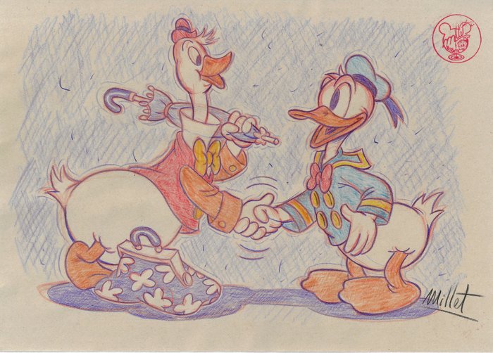 Millet - 1 Colour pencil drawing - Donald Duck - amistat - 2024