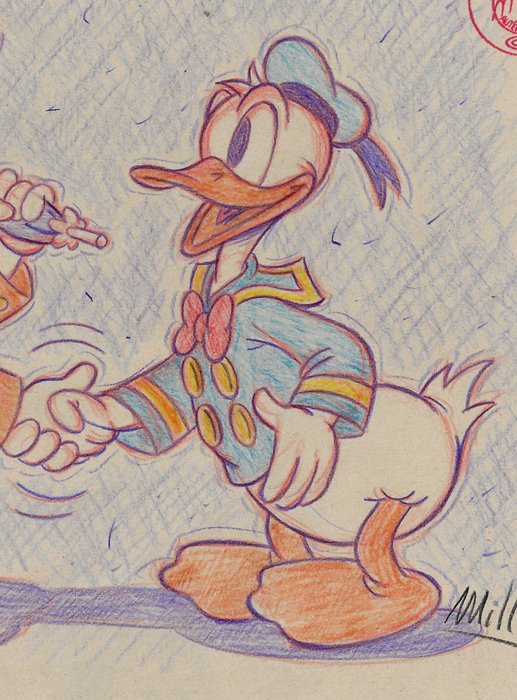 Millet - 1 Colour pencil drawing - Donald Duck - amistat - 2024