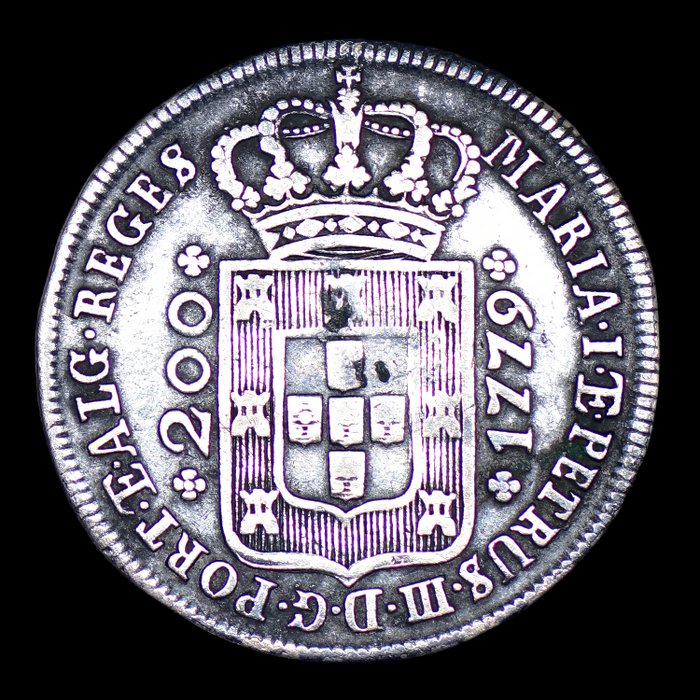 Portugal. D. Maria  Pedro III (1777-1786). 12 Vinténs (240 Reis) 1779 - Cruz Potentada - Coroa Alta - Rara