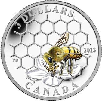 Canada. 3 Dollars 2013 Honigbiene - Tierische Architekten, (.999)  (Ingen mindstepris)