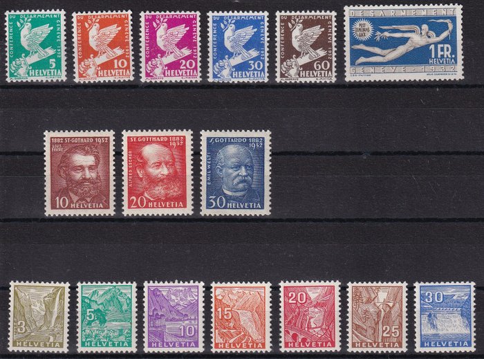 Schweiz 1932/1953 - Sammensætning af komplet serie