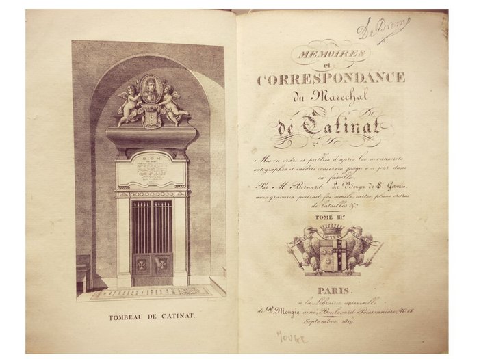 Catinat Nicolas de. - Memoires et Correspondance du Marechal de Catinat. - 1819