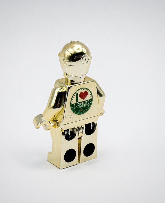 Lego - Star Wars - Chrome Gold Plated Christmas C-3PO Mini Figure Official Customized Lego Parts