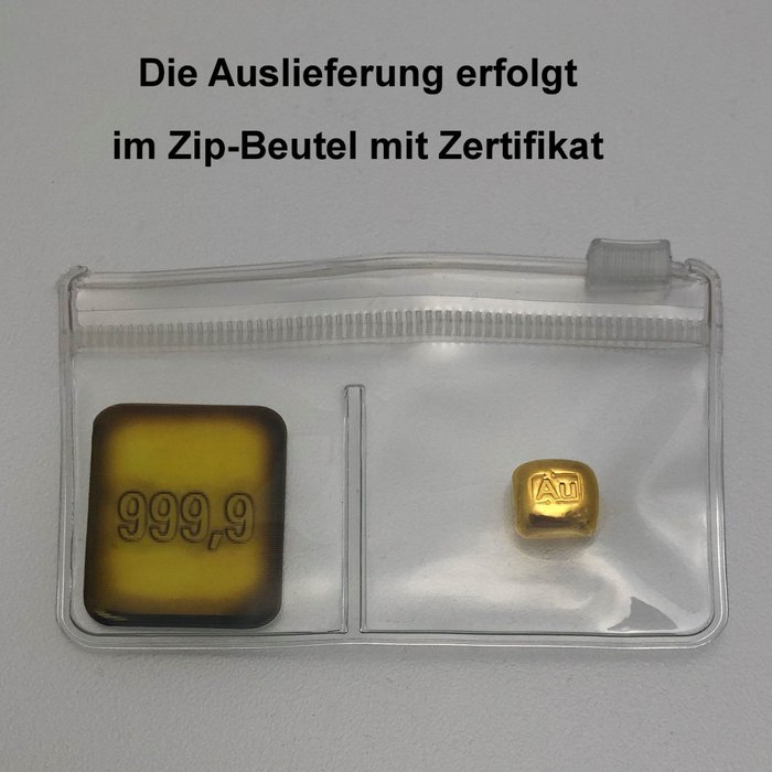 10 gram - Guld 999 - ESG Edelmetalle Deutschland Goldknuffel - Forseglet, Forseglet  Med certifikat