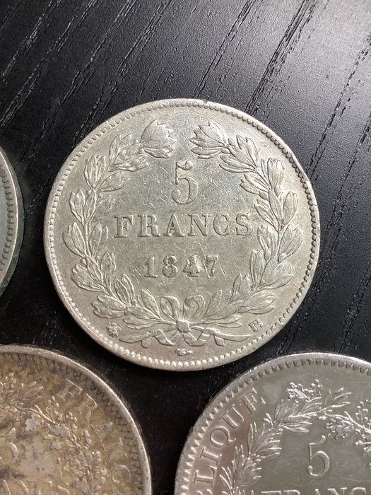 Frankrig. 5 Francs 1842/1876 (7 zilveren munten)  (Ingen mindstepris)