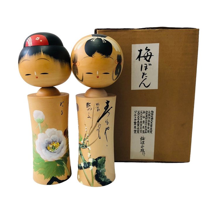 Vintage kokeshi - Træ - Watanabe Masao - Japan - Shōwa-periode (1926-1989)