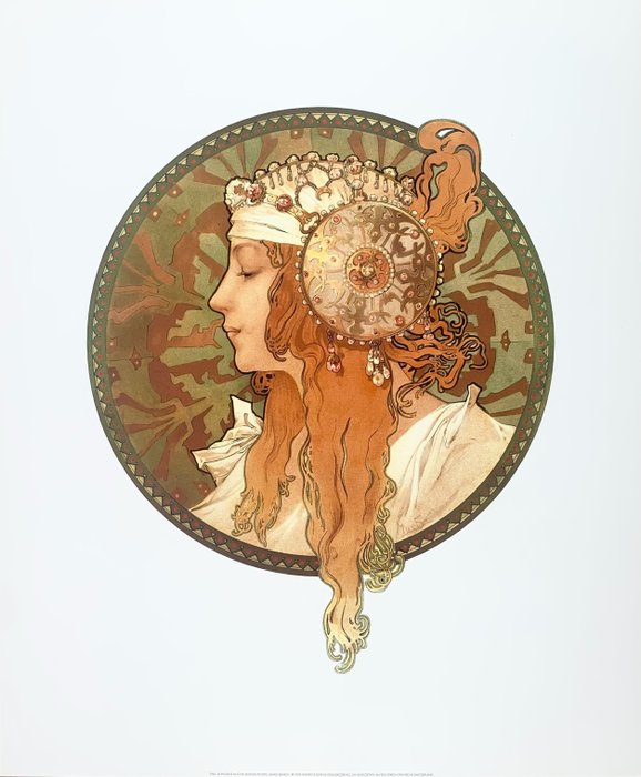 Alphonse Mucha - Blonde - Artprint - 60 x 50 cm