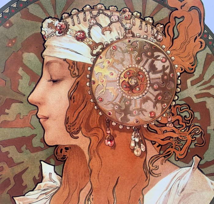 Alphonse Mucha - Blonde - Artprint - 60 x 50 cm