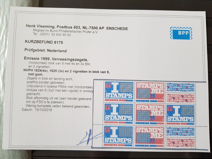 Holland 1999 - Stor samling af ikke-eksisterende kombinationer fra printarket til PB54