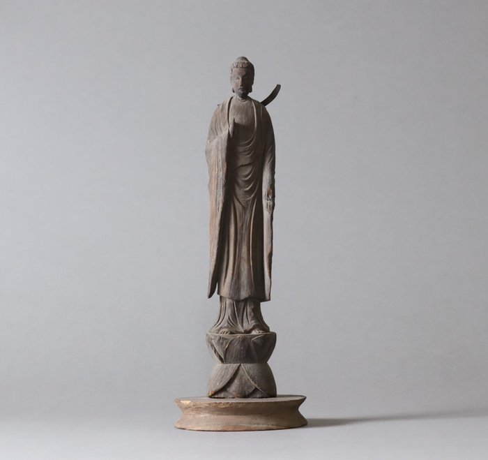 Standing Statue of Amitabha Buddha - Skulptur - Træ - Japan - Meiji periode  (Ingen mindstepris)