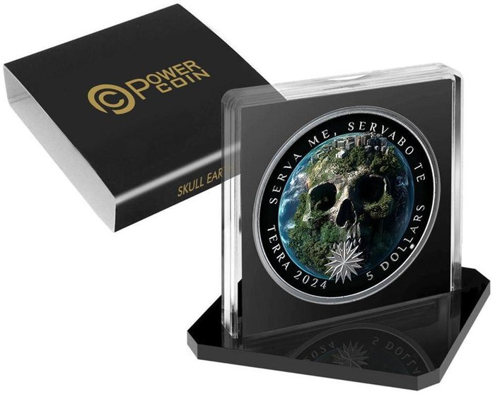 Tokelau. 5 Dollars 2024 "Skull Earth - Terra", 1 Oz (.999)  (Ingen mindstepris)