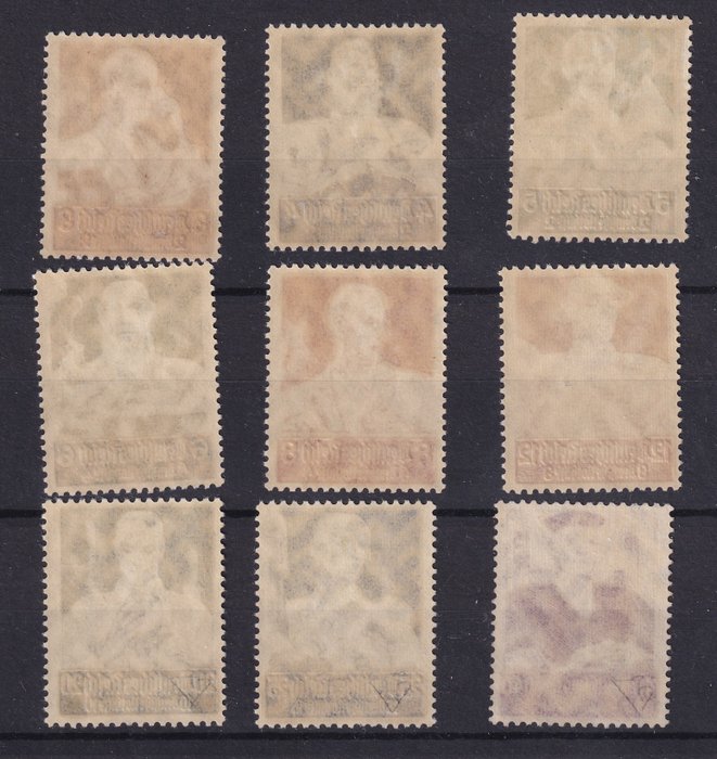 Tyskland og Kolonier 1934 - Vinterrelief, kunst og håndværk. Komplet serie MNH 513/21