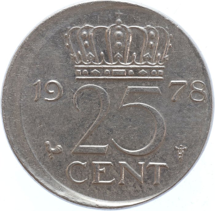 Holland 25 Cents 1978 Misslag  (Ingen mindstepris)