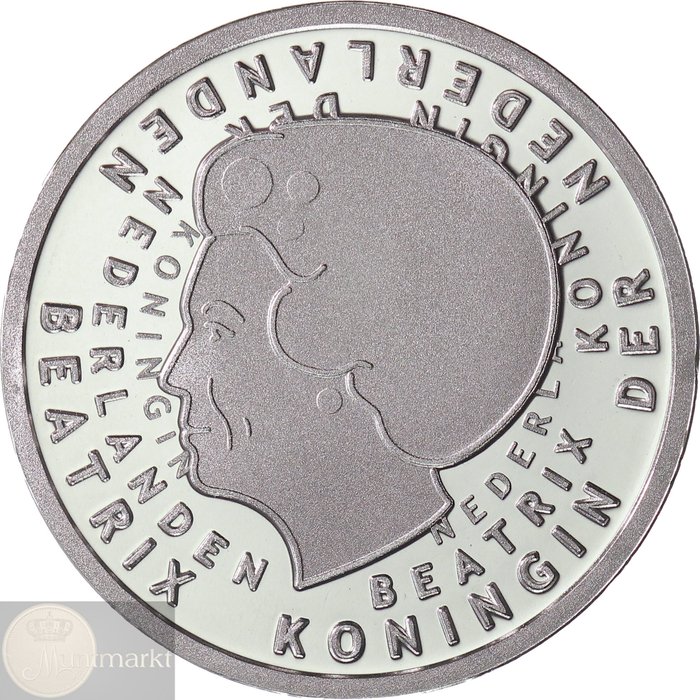 Holland. 1 Gulden 2001 "Tim Melis ontwerp" in ZILVER