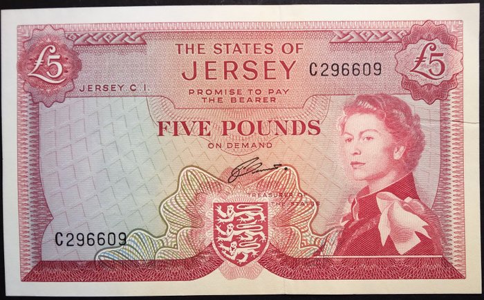 Jersey. - 5 pounds ND (1963) - Pick 9b  (Ingen mindstepris)