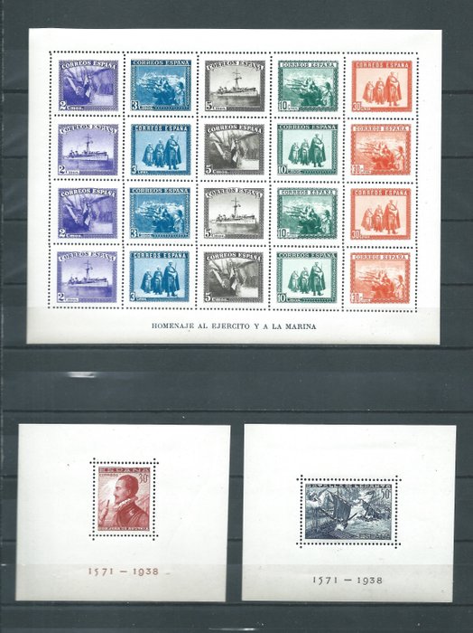 Spanien 1938 - Lepanto + hær og flåde - Edifil nº 862/63 + 849.