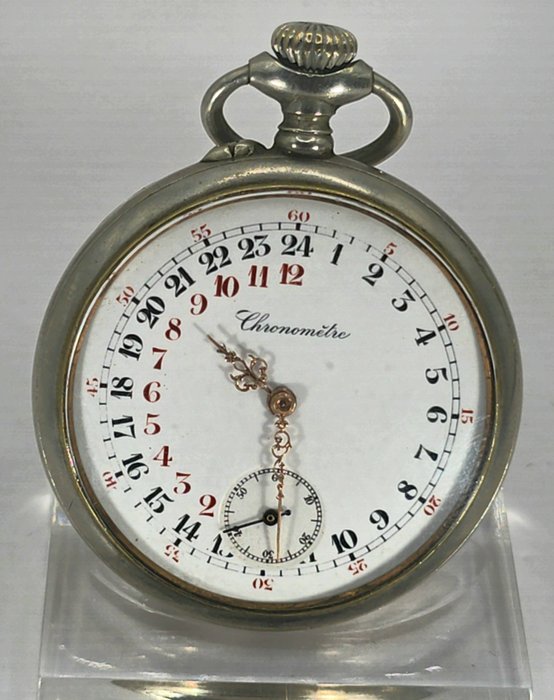 Chronometre - Lepine Taschenuhr - spezielles 24 Std. Tag/Nacht Ziffernblatt - No Reserve Price - Schweiz omkring 1900