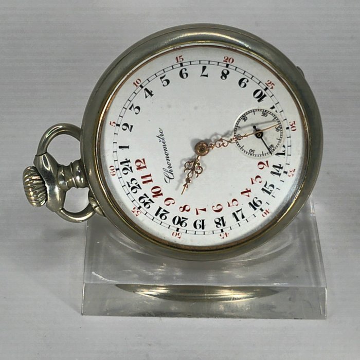 Chronometre - Lepine Taschenuhr - spezielles 24 Std. Tag/Nacht Ziffernblatt - No Reserve Price - Schweiz omkring 1900