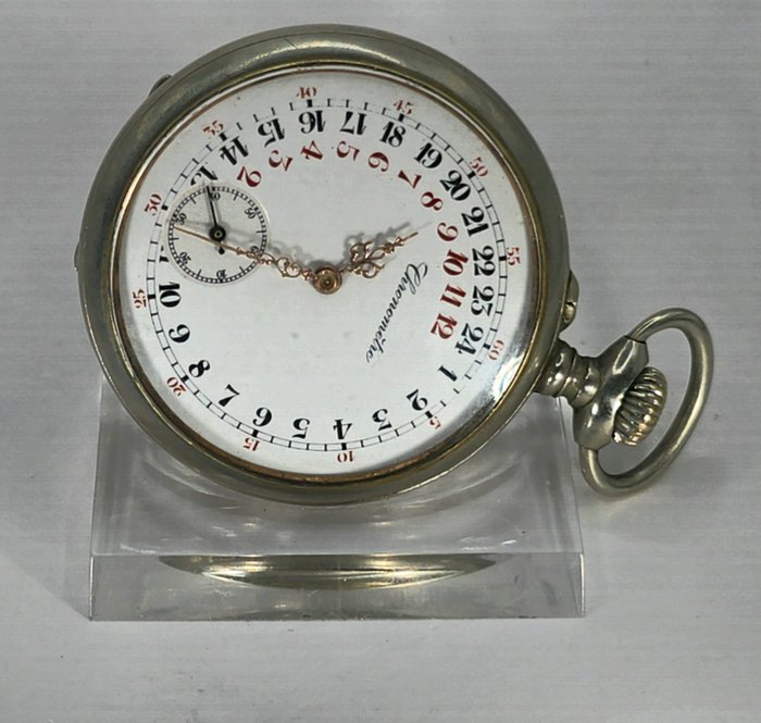 Chronometre - Lepine Taschenuhr - spezielles 24 Std. Tag/Nacht Ziffernblatt - No Reserve Price - Schweiz omkring 1900