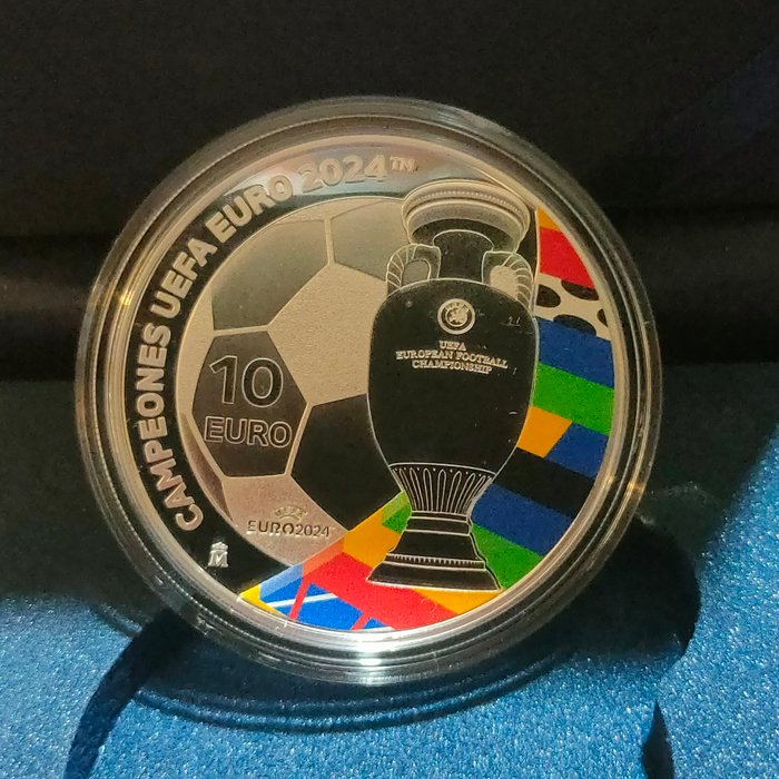 Spanien. 10 Euro "Campeones UEFA EURO 2024" Proof  (Ingen mindstepris)