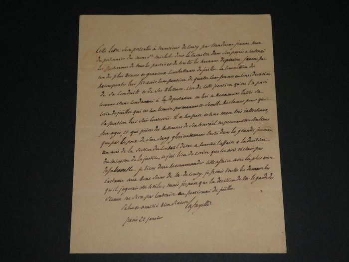 Gilbert du Motier de La Fayette - Très belle lettre autographe signée pour la grâce d'un prisonnier au Mont-Saint-Michel - 1832