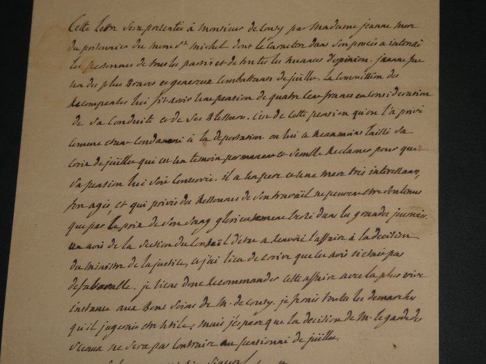 Gilbert du Motier de La Fayette - Très belle lettre autographe signée pour la grâce d'un prisonnier au Mont-Saint-Michel - 1832